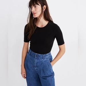 Madewell Crewneck Short-Sleeve Thong Bodysuit